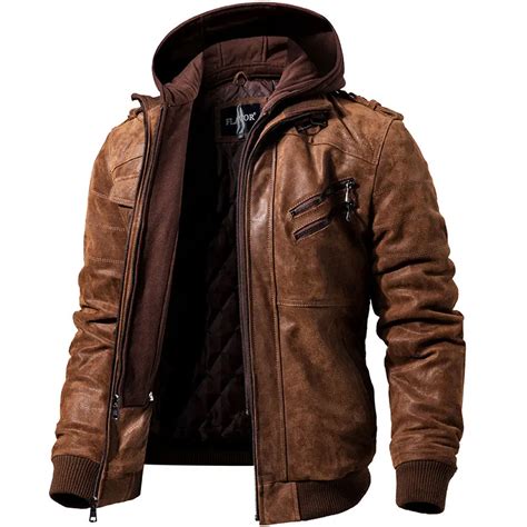 winter motorcycle genuine leather jacket for men